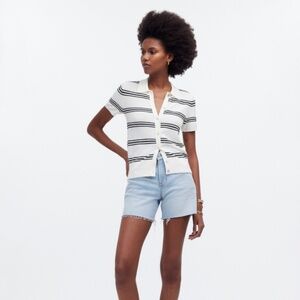 Madewell Striped Polo Sweater Tee Size XS